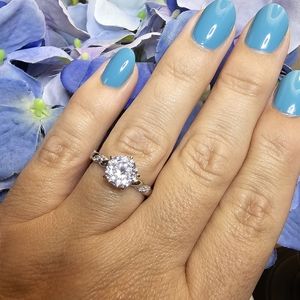 Diamonique 92 Facet Blossom Cut Ring